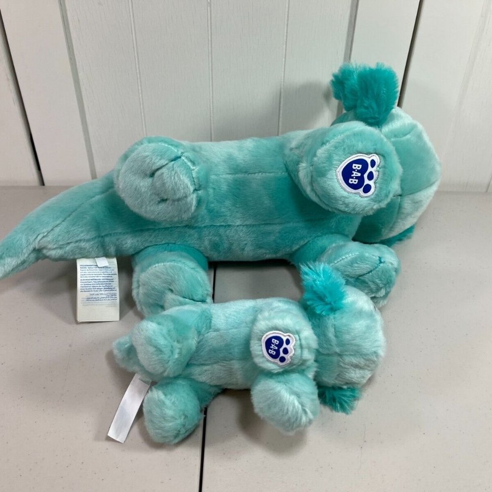 NEW Build A Bear Mint Green Axolotl 18" Long w/ Pajamas and Mini Buddy 9" - Picture 6 of 6